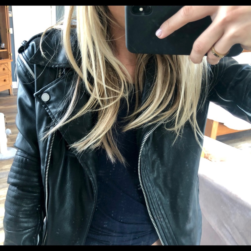BCBG Black Leather Jacket